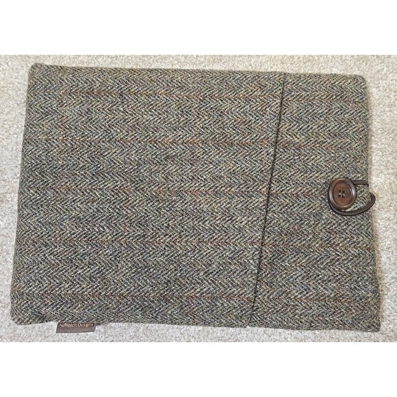 Harris Tweed Laptop Case Tablet Sleeve Nuthatch Design Quilted Kindle 13" x 10" - Picture 1 of 9